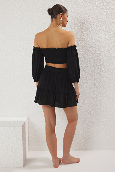 Trendyol Collection Fekete strand szett - blúz és szoknya TBESS21AU0539