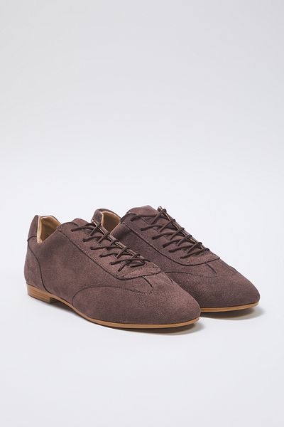 TRENDYOL SHOES Brown Suede Lace-Up Women Sneaker Takss25Sn00060