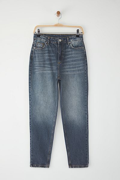 Trendyol Collection Blugi Mom cu talie înaltă, albastru, fără flacără TWOSS23JE00085