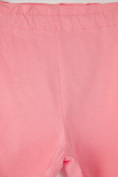TRENDYOLKIDS Dámské dětské 2'li pudrově černé pletené šortky 100% bavlna elastické TKDSS25SR00024