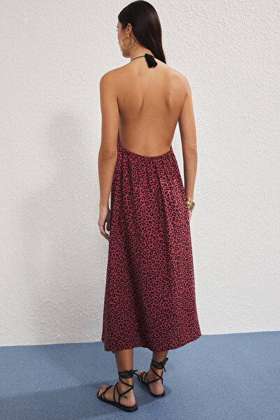 Trendyol Collection Leopard Print Woven Maxi Beach Dress Tbess25El00138