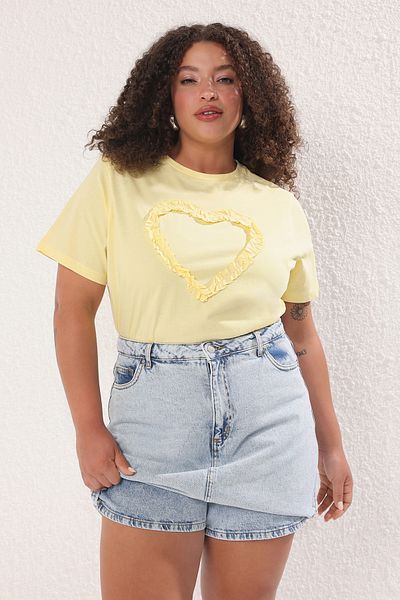 Trendyol Curve Blue High Waist Wide Leg Large Size Shorts Skirt Tbbss25Ap00032