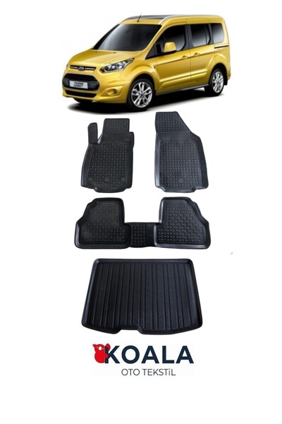 KoalaOtoTekstil Ford Connect Havuzlu Paspas ve Bagaj Havuzu 2015 sonrası