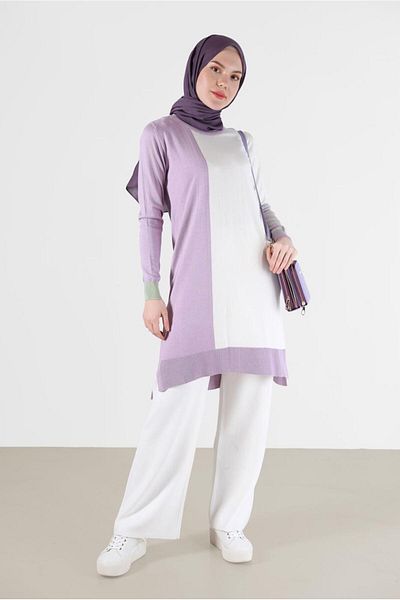 Alvina 3-COLOR TRICOT TUNIC WITH STRIP DETAIL 42106