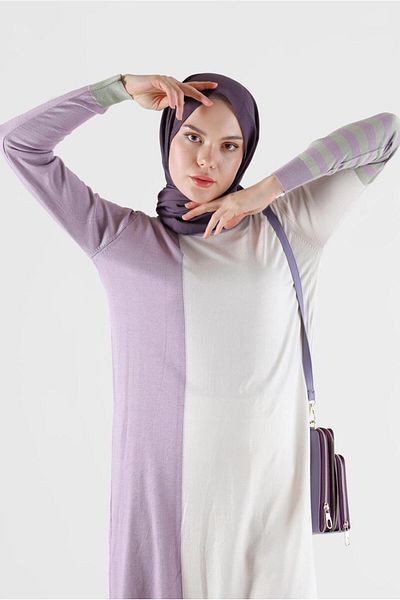 Alvina 3-COLOR TRICOT TUNIC WITH STRIP DETAIL 42106