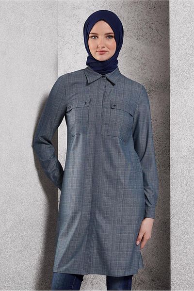 Alvina Shirt Collar Tesetur Tunic 45115