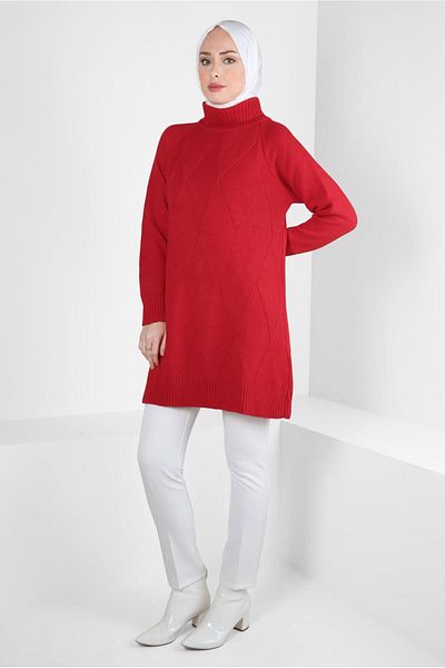 Alvina THROAT COLLAR KNITWEAR TUNIC 44061