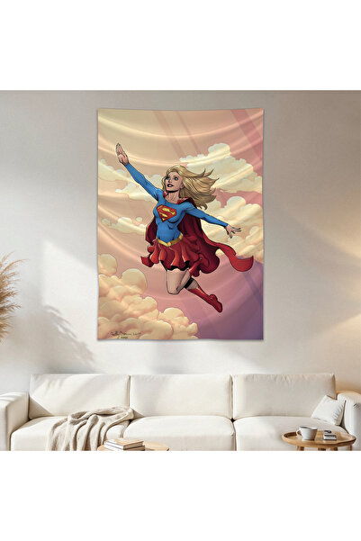 Geek Cultcha Supergirl Wall Cloth Wall Tapestry First Quality Satin Fabric Po...