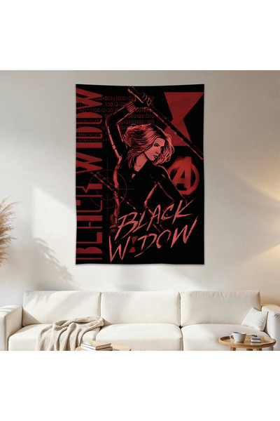 Geek Cultcha Black Widow Wall Drape Wall Tapestry First Quality Satin Fabric ...