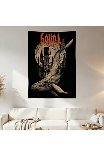 Geek Cultcha Gojira Duvar Örtüsü Duvar Halısı Birinci Kalite Saten Kumaş Poster