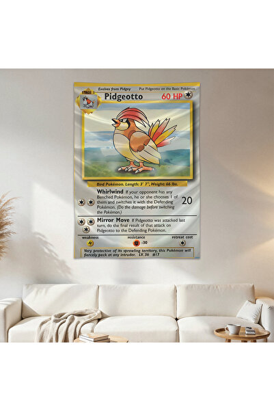 Geek Cultcha Pidgeotto بوكيمون بطاقة قماش كروشيه جداري سجادة حائط ملصق قماش ا...