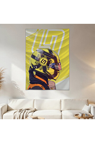 Geek Cultcha Lando Norris Wall Drape Wall Tapestry First Quality Satin Fabric...