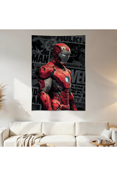 Geek Cultcha Iron Man Duvar Örtüsü Duvar Halısı Birinci Kalite Saten Kumaş Po...