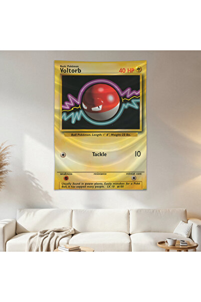 Geek Cultcha Voltorb Pokemon Card Wall Cloth Wall Tapestry First Quality Sati...