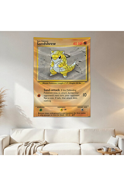 Geek Cultcha Sandshrew Pokemon Card Wall Covering Wall Carpet First Quality S...