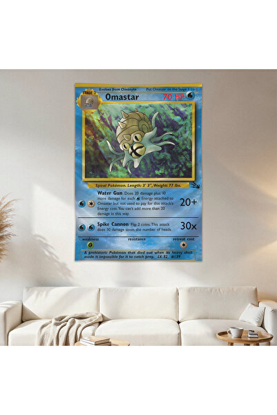 Geek Cultcha Omastar Pokemon Card Wall Drape Wall Tapestry First Quality Sati...
