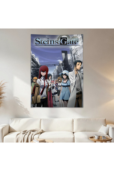 Geek Cultcha Steins Gate Wall Drape Wall Tapestry First Quality Satin Fabric ...