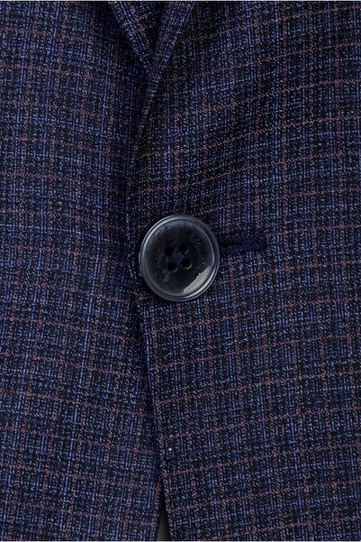 Abdullah Kiğılı Slim Fit Dar Kesim Yünlü Klasik Ekose Takım Elbise