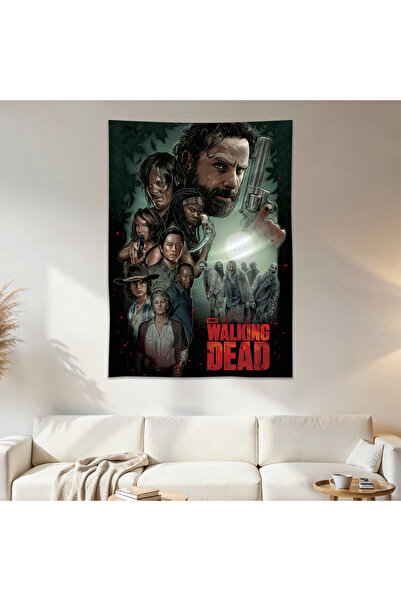The Walking Dead Duvar Örtüsü Duvar Halısı Birinci Kalite Saten Kumaş Poster