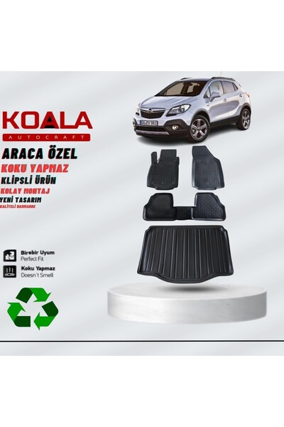 KoalaOtoTekstil Opel Mokka 2012-2021 3d Uyumlu Araca Özel Koala Paspas ve Bag...