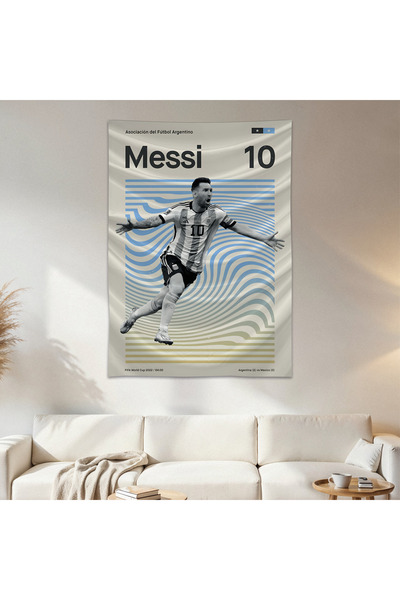 Geek Cultcha Lionel Messi Wall Cloth Wall Tapestry First Quality Satin Fabric...