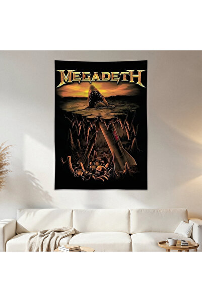 Geek Cultcha Megadeth Duvar Örtüsü Duvar Halısı Birinci Kalite Saten Kumaş Po...