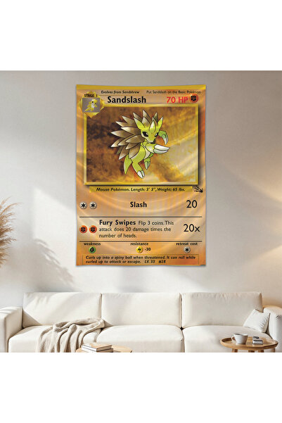 Geek Cultcha Sandslash بوكيمون بطاقة Wallcloth جدارية السجاد ملصق نسيج الساتا...