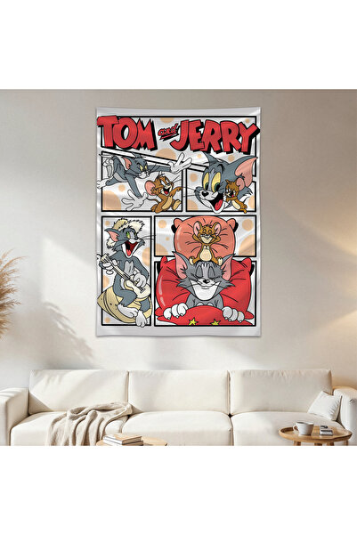 Geek Cultcha Tom and Jerry Wall Cloth Wall Carpet First Quality Satin Fabric ...