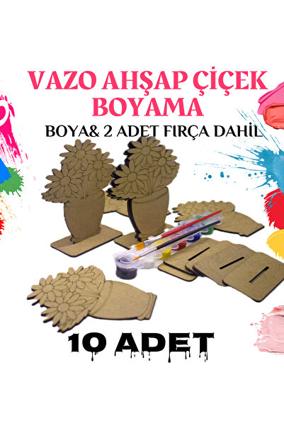 Self Power 10'lu Vazolu Çiçek Ahşap Oyuncak Aktivite Karne Hediyesi Yaz Okulu...