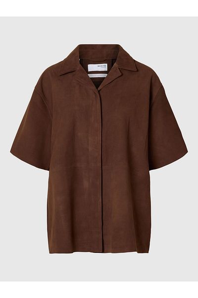 Selected Femme Kurzarmhemd 100% Wildleder