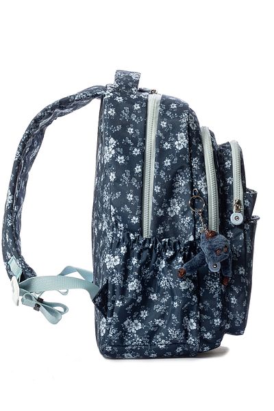 Go Veform Rucsac de zi cu zi și de școală din țesătură șifonată impermeabilă cu mai multe buzunare MYP8610 bleumarin/gri