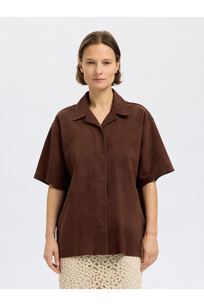 Selected Femme Kurzarmhemd 100% Wildleder