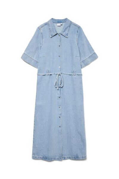 Veromoda Curve Jeanskleid VMCMELINDA Langes Kleid