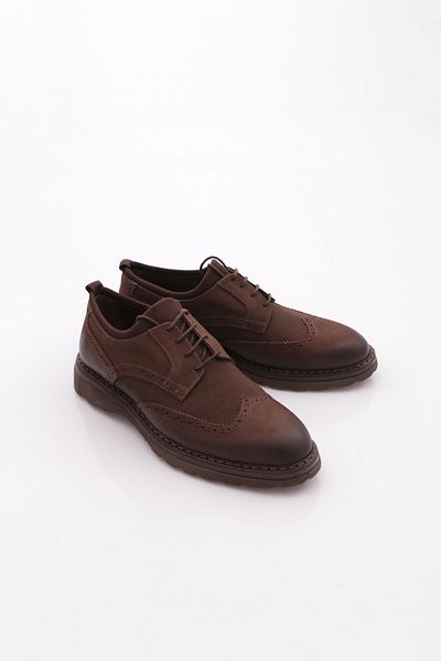 DGN Ανδρικά παπούτσια casual από γνήσιο δέρμα καφέ Nubuck 35291023210