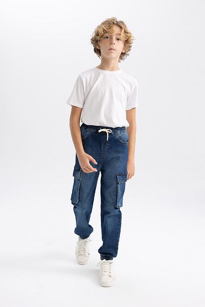 DeFacto Boy's Cargo Pocket Jogger Elastické nohavice Jean kalhoty B5447A824Sp
