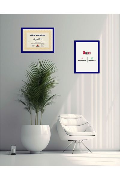 Yönline Navy Blue Certificate&Diploma Frame
