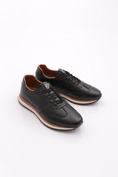 DGN Ανδρικά Sneakers Παπούτσια Γνήσιο Δερμάτινο Μαύρο 72231081