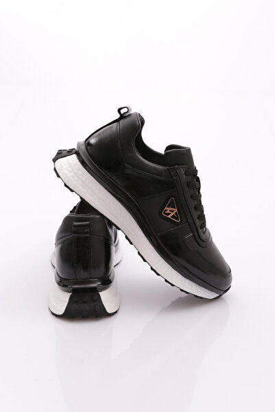 DGN Erkek Sneaker Ayakakbı Hakiki Deri Siyah Beyaz 8322310106