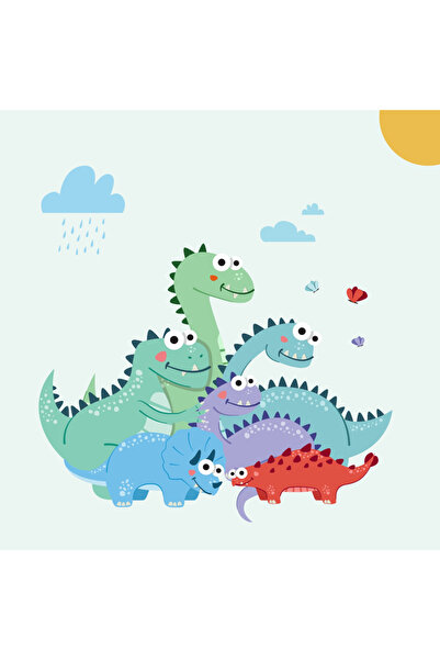 itsybitsy Dinosaur Patterned Children's and Baby's Room Table Lighting Headboard - Dinotopia Series