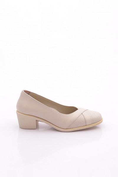 DGN Women's High Heel Shoes Genuine Leather Ecru Studded 23212453