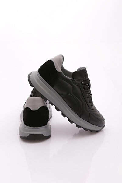 DGN Erkek Sneaker Ayakakbı Hakiki Deri Siyah 8210310106