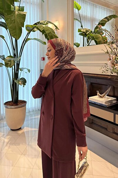 Melike Tatar Meli̇ke Tatar Jacket Jumpsuit 9357 Bordo