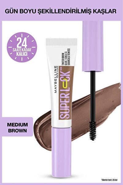 Maybelline New York Super Lock Brow Glue Kaş Sabitleyici Maskara - Medium Brown