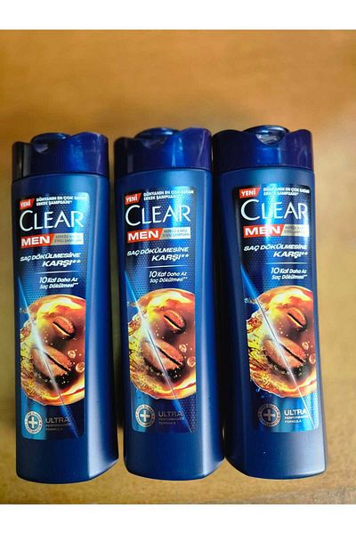 Clear 350 Ml Coffee Bean - Effective Against Hair Loss and Dandruff, 3 Pieces