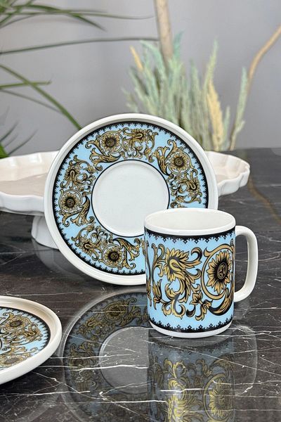 Tulü Porselen Whirling Dervish Coffee Set 12 Pieces