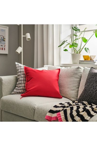 IKEA GURLI Red Cushion Cover, 50x50 cm, 100% Cotton (50% Recycled) - IKEA