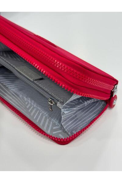 Sanmorris Women's Crinkle Model Wallet with 2 Compartments, Metal Zipper, Card Holder and Coin Compartment