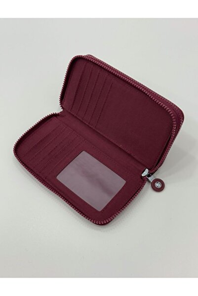 Sanmorris Women's Crinkle Model Wallet with 2 Compartments, Metal Zipper, Card Holder and Coin Compartment