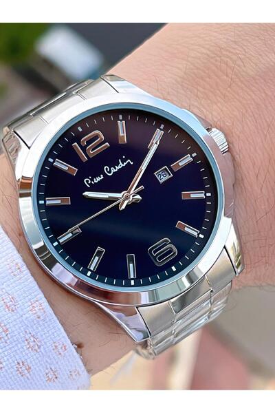 Pierre Cardin Navy Blue Katran Steel Cord Men's Wristwatch 30 Mt Waterproof