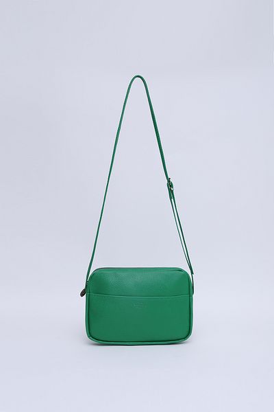 SHAKA Piele artificială Shk22 verde iarbă, buzunar frontal cu două compartimente, fermoar, curea reglabilă, Mini Urban